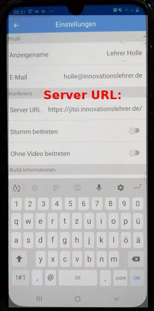 Jitsi Meet Video App Einstellungen